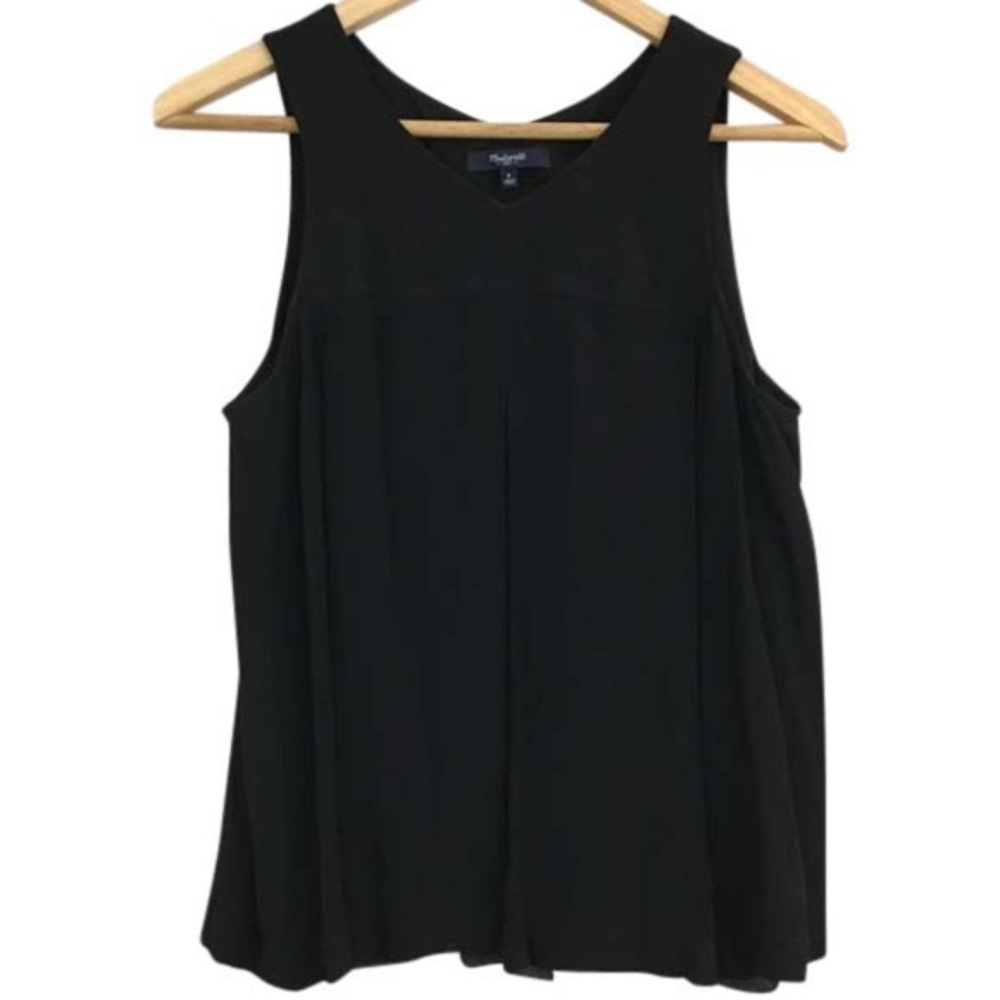 Madewell Trapeze Crop Tank Top in Black